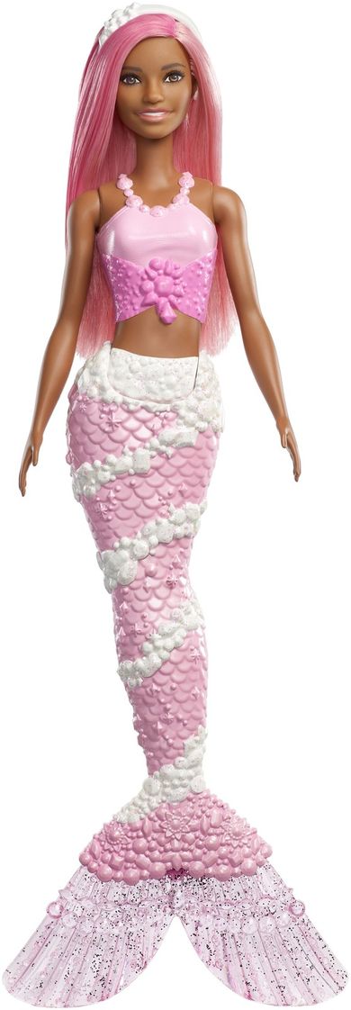 Barbie, lalka syrenka, różowe włosy