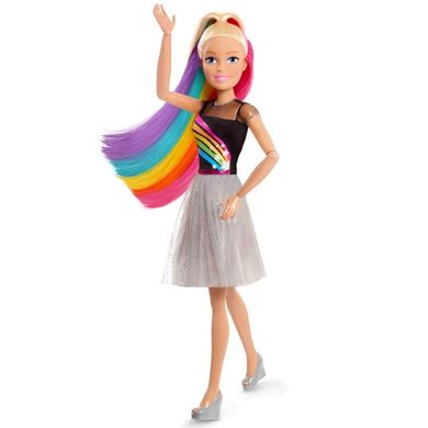 Barbie, lalka tęczowe włosy, 70 cm