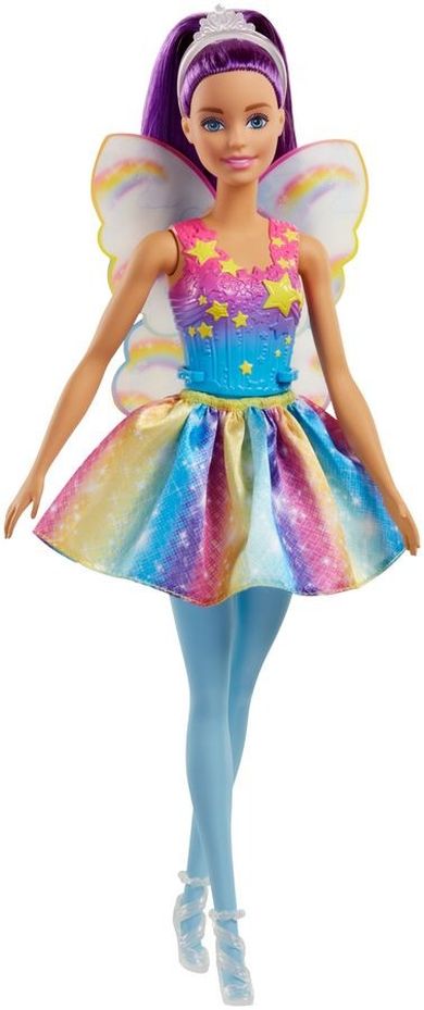 Barbie, lalka wróżka ze skrzydełkami, fioletowe włosy