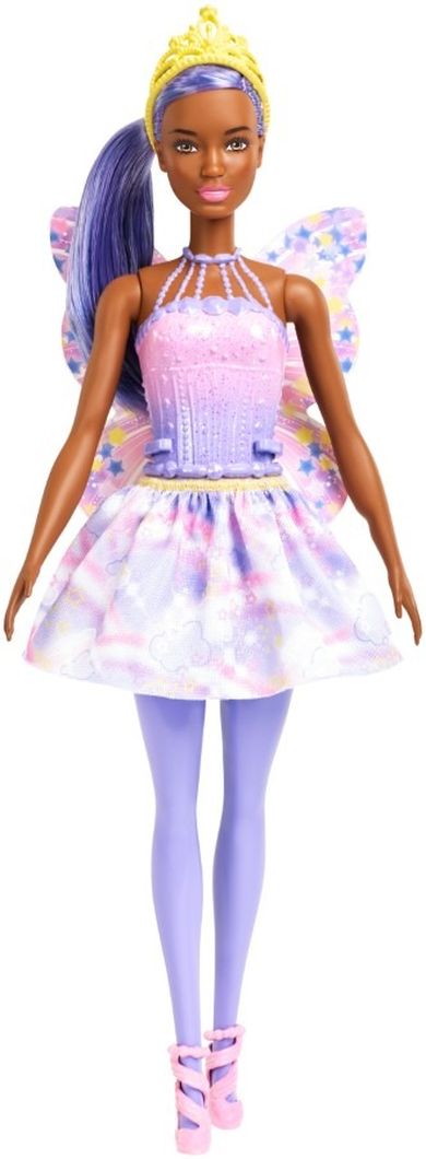 Barbie, lalka wróżka ze skrzydełkami, lawendowe włosy
