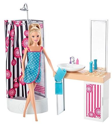 Barbie, Łazienka, zestaw z lalką