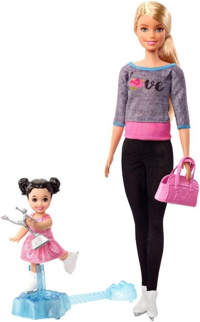 Barbie, Łyżwiarka, lalka, mini-laleczka i akcesoria