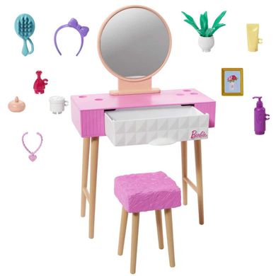 Barbie, mebelek i dekoracje #3, toaletka, zestaw akcesoriów bez lalki