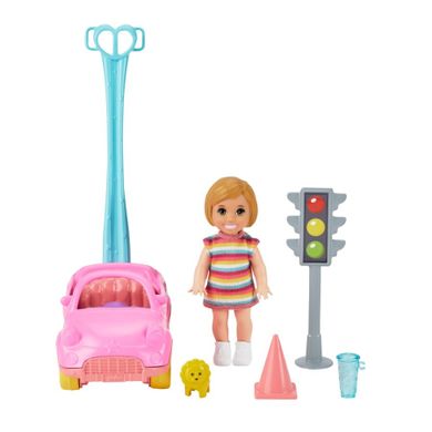 Barbie, mini auto, zestaw z mini lalką z akcesoriami