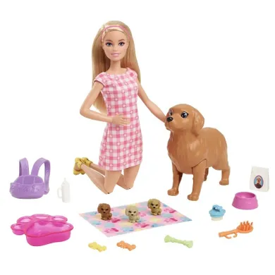 Barbie, Narodziny piesków, zestaw z lalką