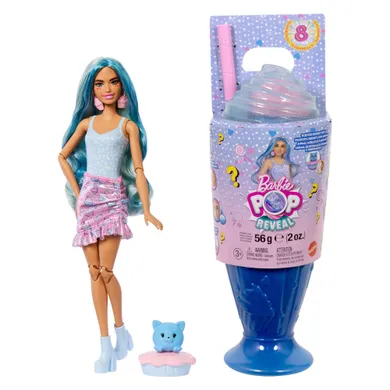 Barbie, Pop Reveal, Stylowy deser, Babeczka, lalka z akcesoriami, zestaw niebieski