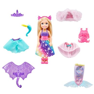 Barbie, Przebieranki Chelsea, zestaw z lalką i ubrankami