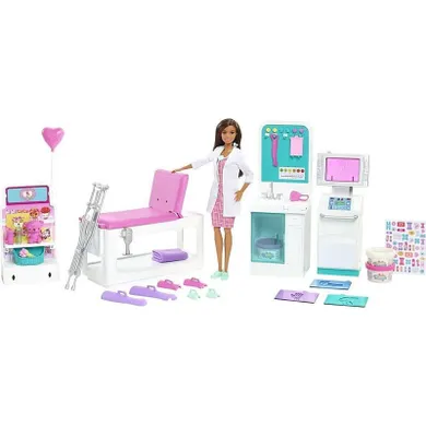 Barbie, U lekarza - Zakładamy gips, zestaw z lalką i akcesoriami