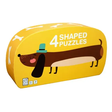 Barbo Toys, Pies, puzzle w ozdobnym pudełku, 4 układanki