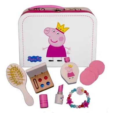 Barbo Toys, Świnka Peppa, drewniany zestaw piękności w walizce