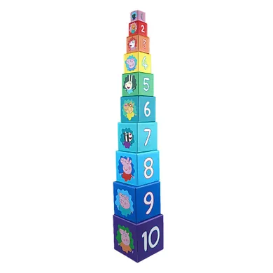 Barbo Toys, Świnka Peppa, kartonowa piramida, 10 klocków