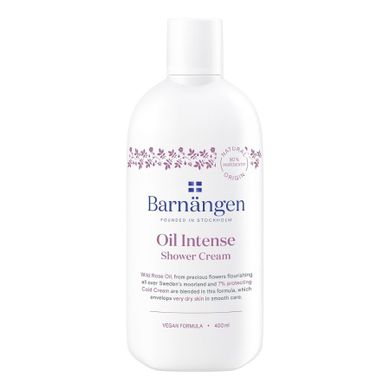Barnängen, Oil Intense Shower Cream, kremowy żel pod prysznic z olejkiem z dzikiej róży, 400 ml