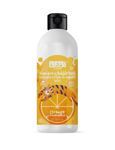 Barwa, Bebi Kids, szampon i płyn do kąpieli 2w1, pomarańcza, 500 ml