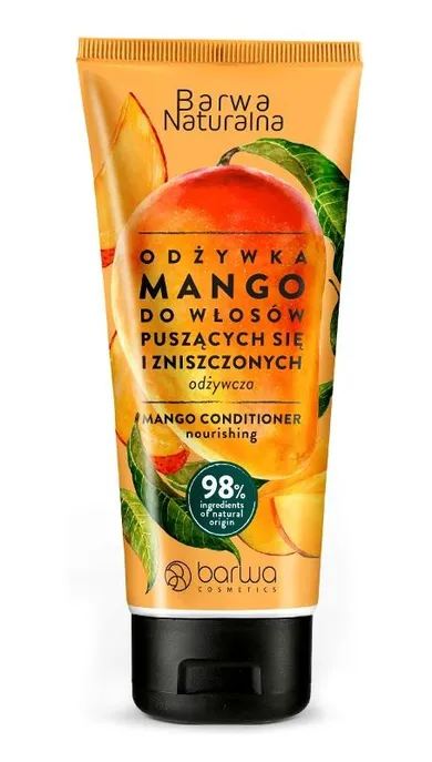 Barwa Cosmetics, Barwa naturalna, odżywka do włosów puszących się i zniszczonych mango, odżywcza, 200 ml
