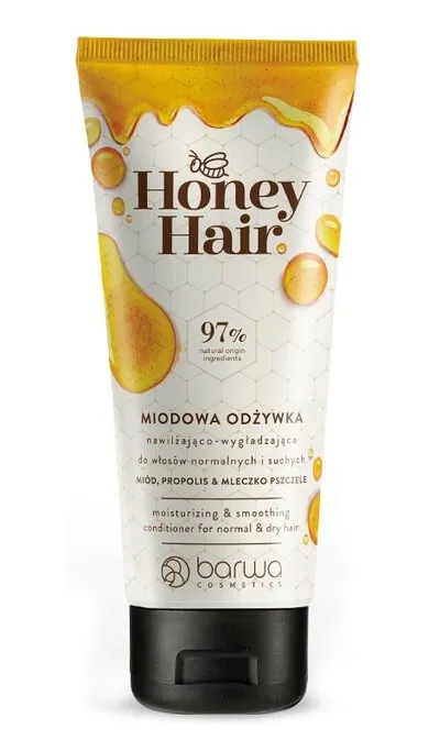 Barwa Cosmetics, Honey Hair, miodowa odżywka nawilżająco-wygładzająca do włosów normalnych i suchych, 200 ml