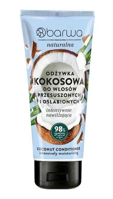 Barwa, naturalna odżywka intensywnie nawilżająca do włosów, kokosowa, 200 ml
