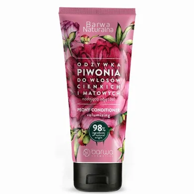 Barwa, naturalna, odżywka nadająca objętość do włosów cienkich i matowych - piwonia, 200 ml