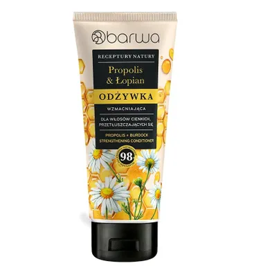 Barwa, Receptury Natury, odżywka wzmacniająca do włosów cienkich i przetłuszczających się, propolis i aloes