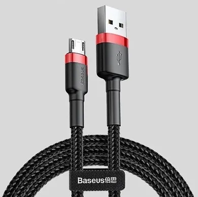 Baseus, kabel USB do Micro USB 1.5A, 2 metry, czerwono-czarny