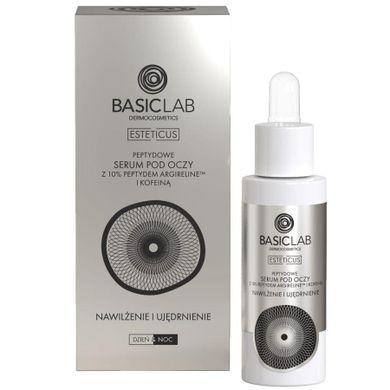 BasicLab, Esteticus, peptydowe serum pod oczy z 10% argireline i kofeiną, nawilżenie i ujędrnienie, 30 ml