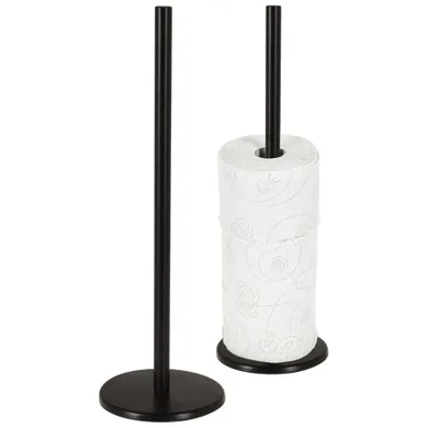 Bathroom Solutions, stojak na papier toaletowy, stalowy, czarny, 47 cm