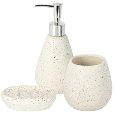 Bathroom Solutions, zestaw akcesoriów łazienkowych: dozownik, mydelniczka i kubek