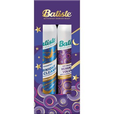 Batiste, zestaw świąteczny, suchy szampon, Heavenly Volume, 200 ml + Overnight Light Cleanse, 200 ml