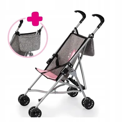 Bayer Design, Buggy, wózek spacerówka dla lalek z torbą, szary