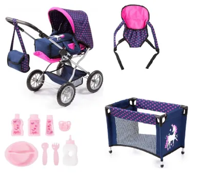 Bayer Design, Combi Grande Set, wózek dla lalki, zestaw 4w1