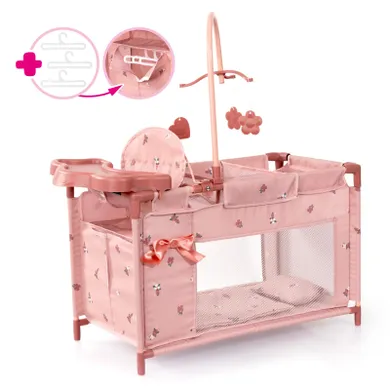 Bayer Design, łóżko turystyczne dla lalek z karuzelą, różowe
