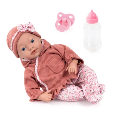 Bayer Design, Reborn, lalka bobas z butelką i smoczkiem, 38 cm