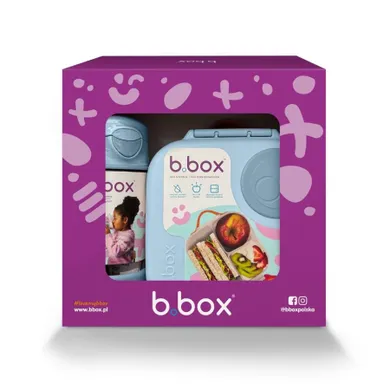 B.Box, zestaw: sportowa butelka tritanowa, 450 ml + mini lunchbox, chill out