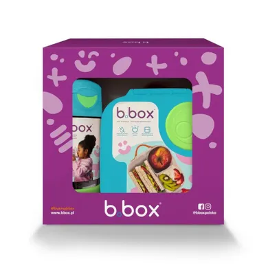 B.Box, zestaw: sportowa butelka tritanowa, 450 ml + mini lunchbox, ocean breeze