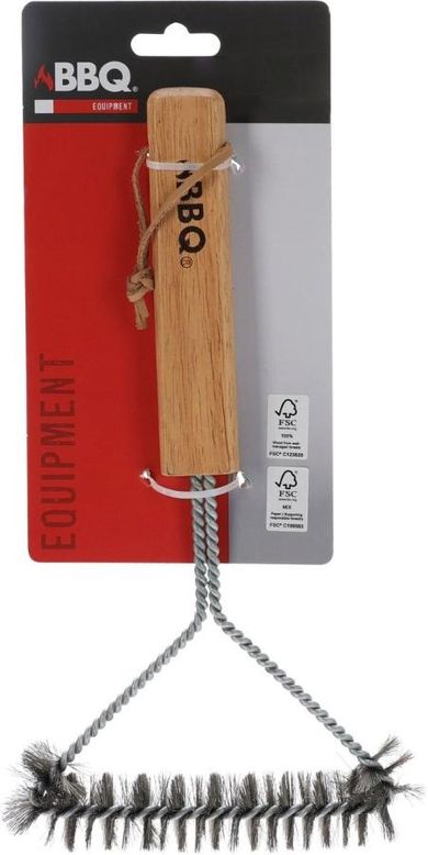 BBQ Line, szczotka do czyszczenia rusztu, z drewnianą rączką, 14-30 cm