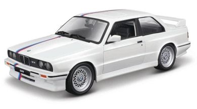 Bburago, BMW 3 Series M3 1988, pojazd, white, 1:24