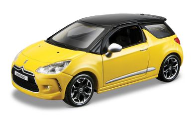 BBurago, Citroën DS3, żółty, model, 1:32