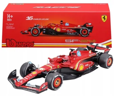 Bburago, Ferrari SF-24 2024 CHARLES LECLERC, Bolid F1, model pojazdu, 1:24
