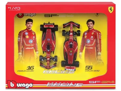 Bburago, Ferrari SF-24, Leclerc-Sainz, bolidy F1, modele pojazdów, 1:43