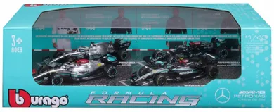 Bburago, Formula Racing, Mercedes AMG Petronas, zestaw modeli pojazdów, 1:43, 4 szt.