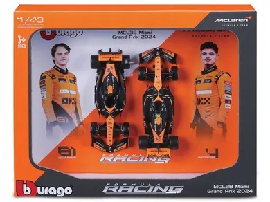 Bburago, McLaren MCL38 2024, bolidy F1, modele pojazdów, 1:43