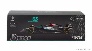 Bburago, Mercedes AMG W15 2024 George Russell, Bolid F1, model pojazdu, 1:24