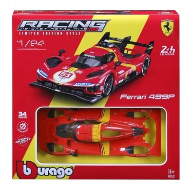Bburago, Racing, Ferrari 499P LMH Red, model do składania, 1:24