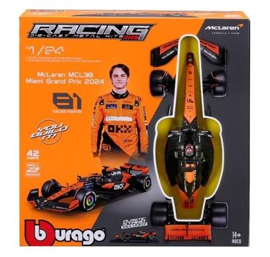 Bburago, Racing, McLaren Team MCL38 #81 Oscar Piastri, Bolid F1, model do składania, 1:24