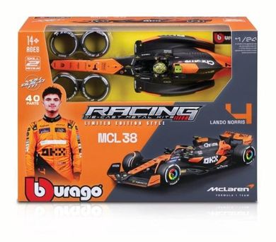 Bburago, Racing, McLaren Team MCL38 Lando Norris, Bolid F1, model do składania, 1:24