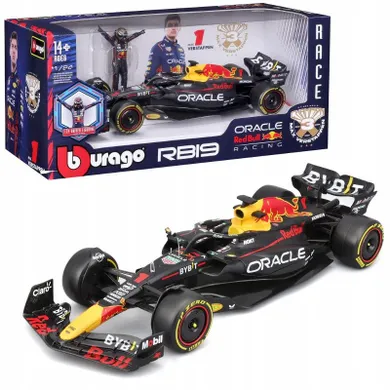 Bburago, Red Bull RB 19 figurka Max Verstappen, Bolid F1, model pojazdu, 1:24