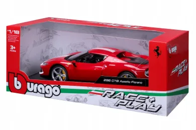 Bburago, R&P Ferrari 296 GTB Assetto Fiorano, model pojazdu, czerwony, 1:18