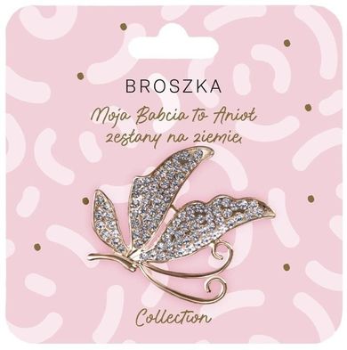 Be-Happy Gifts, broszka motyl, Moja Babcia to Anioł