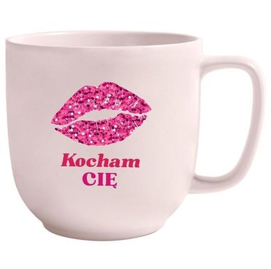 Be Happy, kubek porcelanowy, prezentowy Kocham Cię, 350 ml