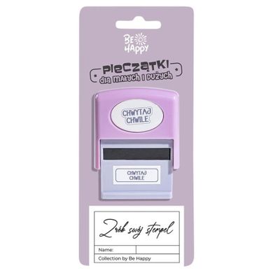 Be Happy, pieczątka z napisem, Chwytaj chwile
