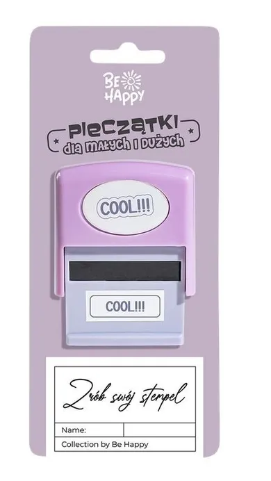 Be Happy, pieczątka z napisem, Cool